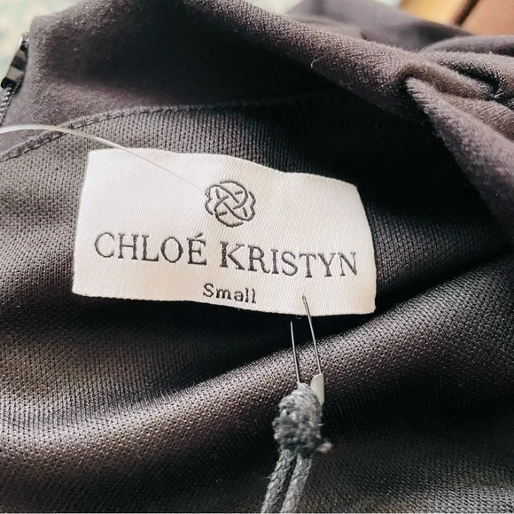 NWT Chloe Kristyn Bianca Ponte Knit Dress Long Sleeve Black Size Small - Picture 9 of 11